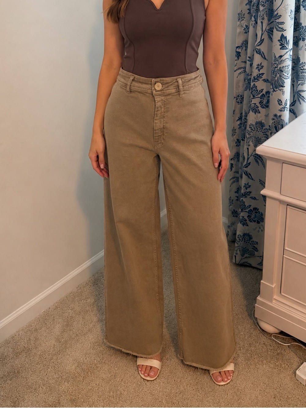 Zara Tan High-Waist Jeans